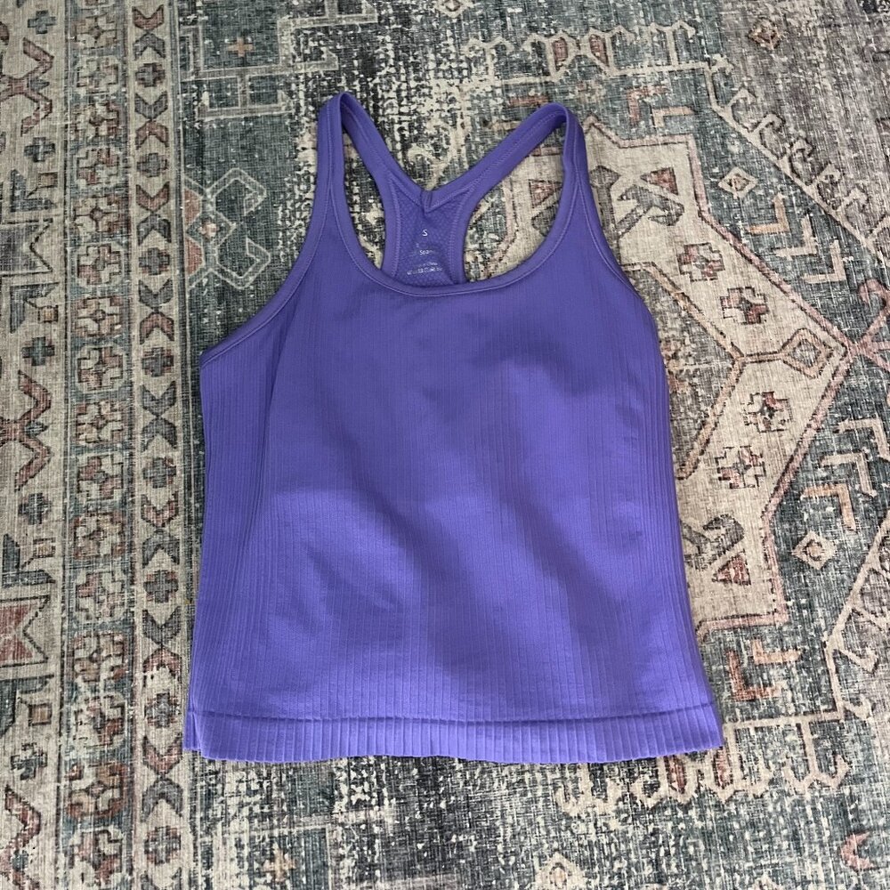 ATTRACO Women Ribbed Workout Crop Tops with Built in Bra Yoga Racerback Tank Top